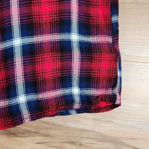 🧚♂️H&M Divided Red & Blue Plaid Long Sleeved Tunic Top Size 10 - Picture 8 of 13